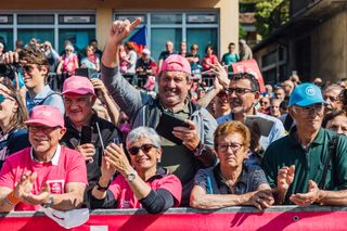 Fans at the start of stage 16 of the Giro d'Italia 2023