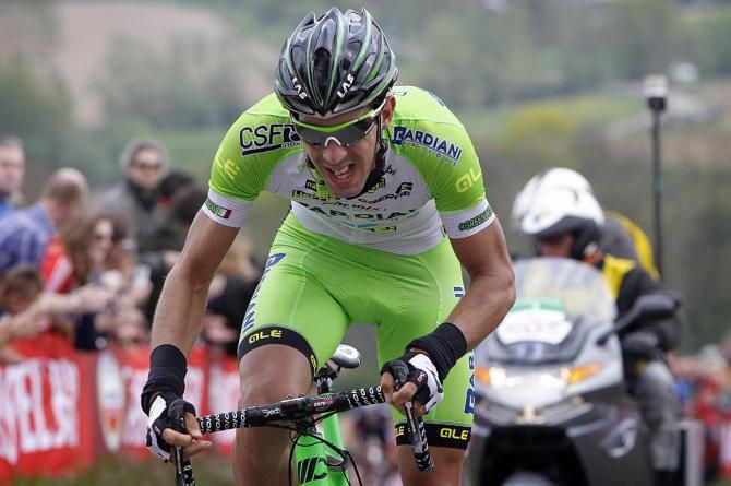 Nicola Boem (Bardiani) on the attack in the Amstel Gold Race