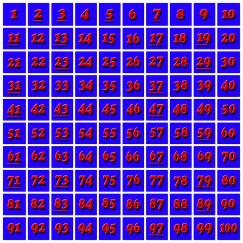list of prime numbers to 10
