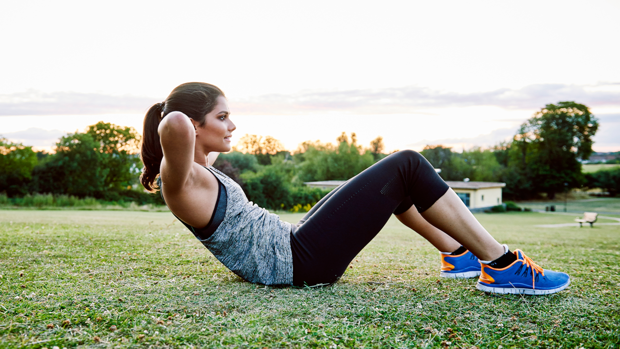 Woman doing crunches