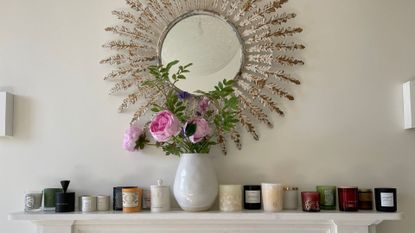 A selection of the best scented candles being tested in Laura's home: you can see Jo Malone, Diptyque, La Bougie, Penhaligon's and many other brands