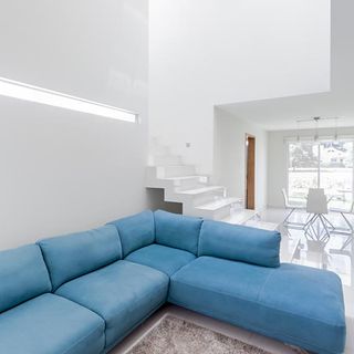 Room with blue sofaset
