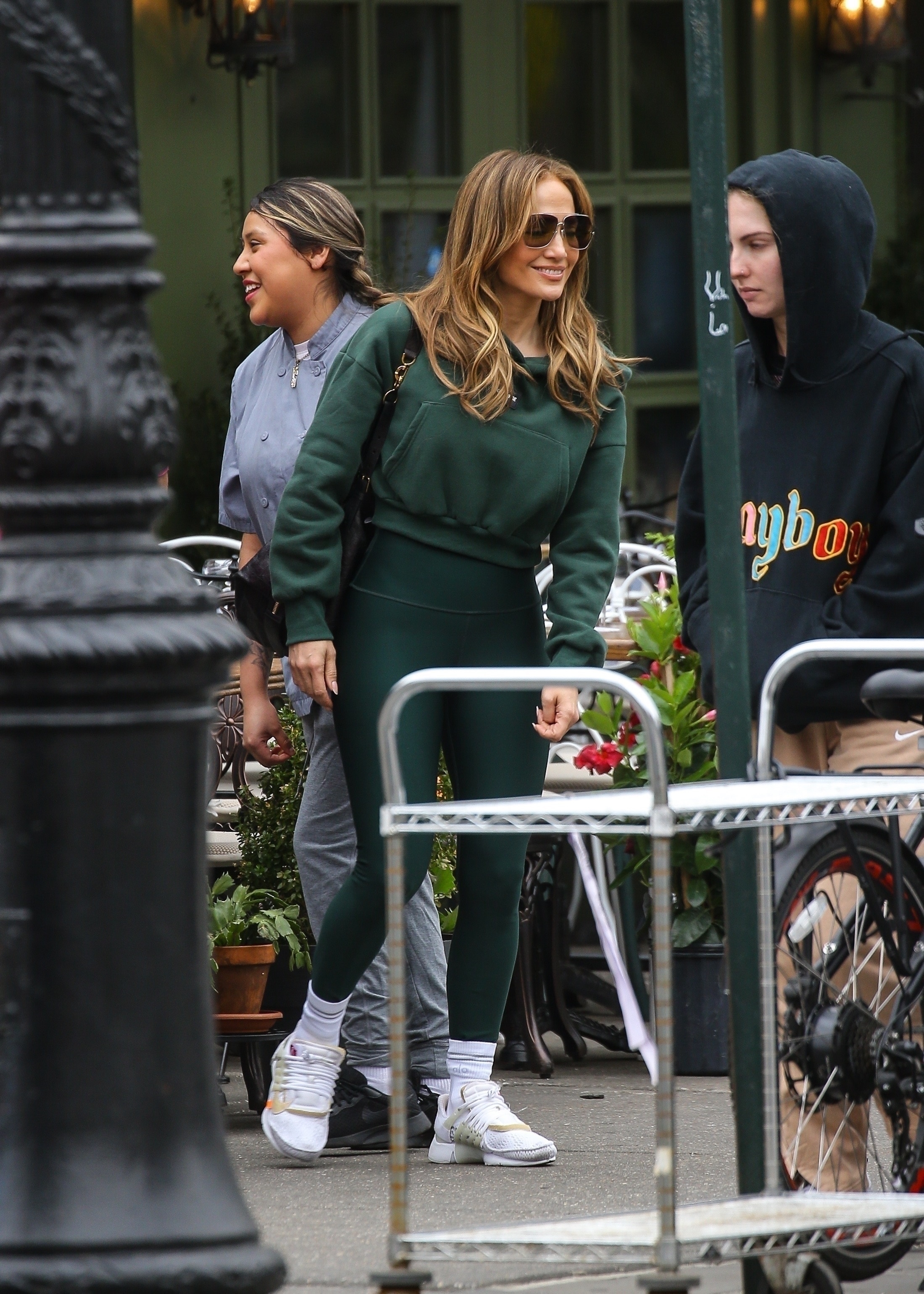 Jennifer Lopez wears Dior D-Journey bag with her Nike Air Presto Sneakers