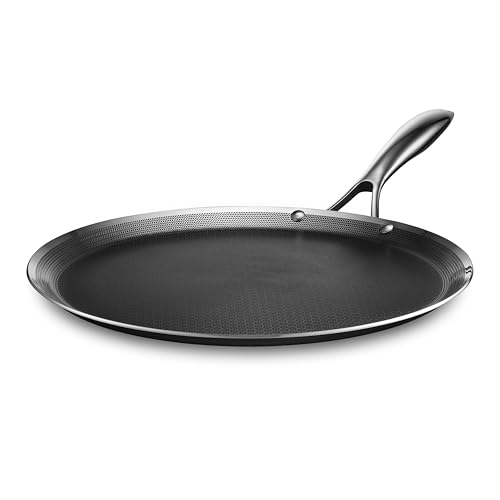 Hexclad Hybrid Nonstick 13-Inch Griddle Pan, Stay-Cool Handle, Dishwasher-Friendly, Oven-Safe Up to 900&amp;deg;f, Induction Ready, Compatible With All Cooktops