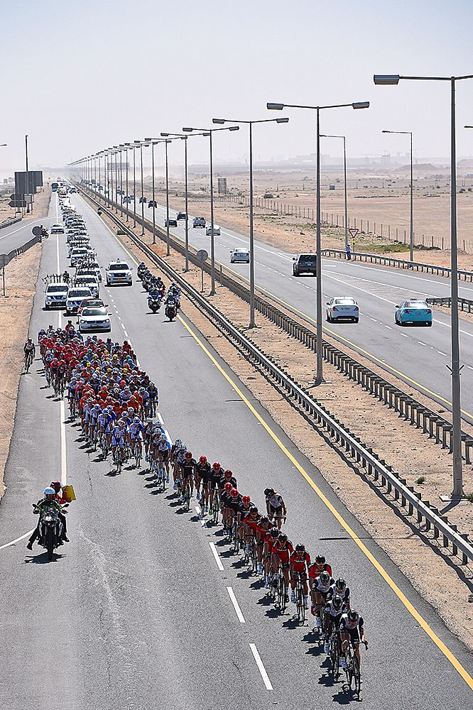 The peloton at the Tour of Qatar