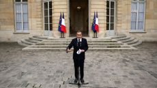 Outgoing French Prime Minister Sebastien Lecornu, who submitted his government's resignation to the French President this morning, delivers a statement at the Hotel Matignon in Paris, on October 6, 2025. France's President Emmanuel Macron on October 6, 2025 accepted Prime Minister Sebastien Lecornu's resignation, the presidency said, plunging the European nation further into political deadlock. Macron named Lecornu last month to the post, but the largely unchanged cabinet lineup he unveiled late October 5, 2025 was met with fierce criticism across the political spectrum.