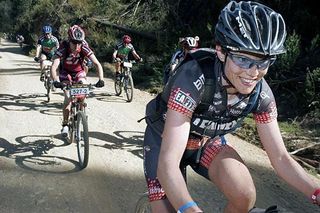 Myriam Saugy and partner Fabienne Heinzmann in Stage one of the 2007 Cape Epic