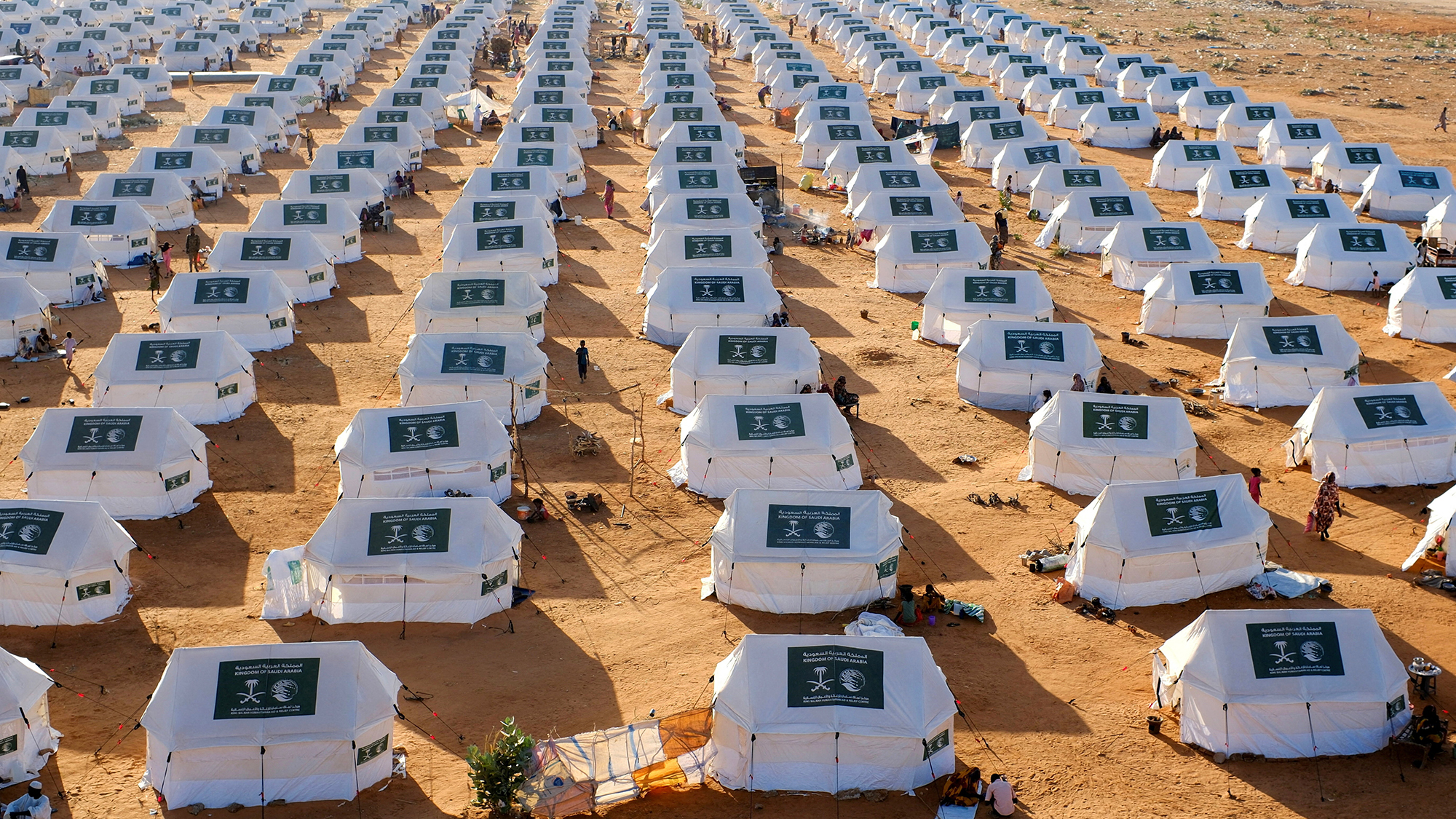 Rows of tents are seen at a displaced persons camp in El Obeid, Sudan