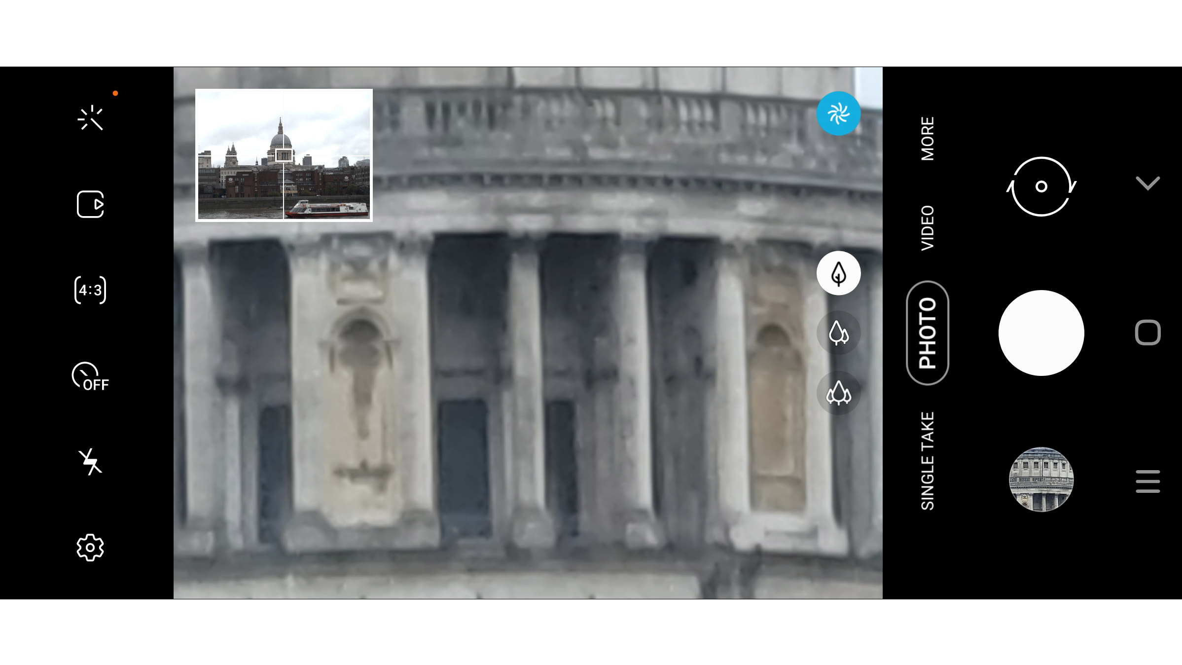 Zoomed in on St Paul's Cathedral