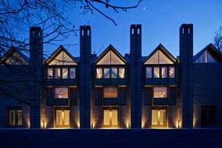 nighttime exterior of The New Library, Magdalene College