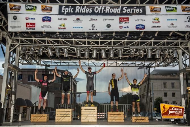 The men's podium