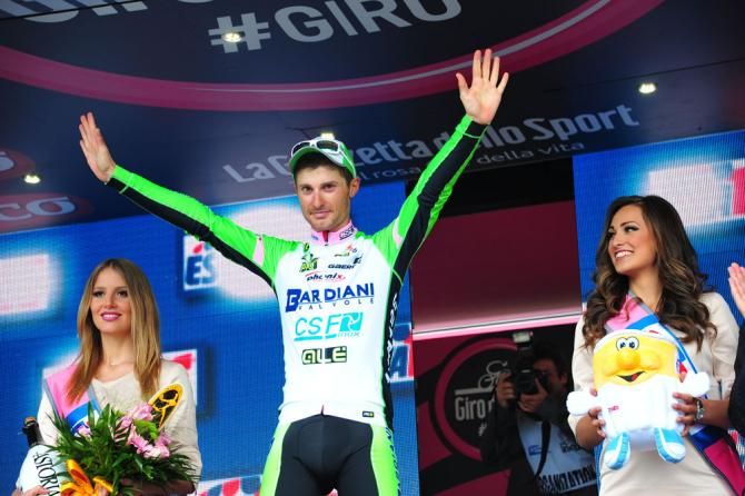 Enrico Battaglin (Bardiani-CSF) on the podium