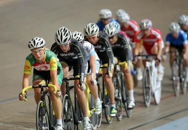 Goss controls affairs during the women's scratch race