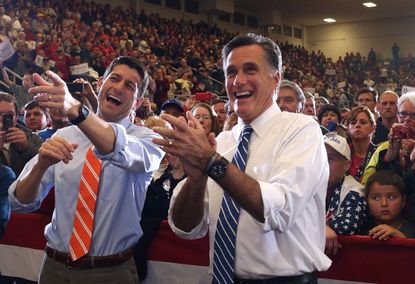 Paul Ryan and Mitt Romney while campaigning in 2012.