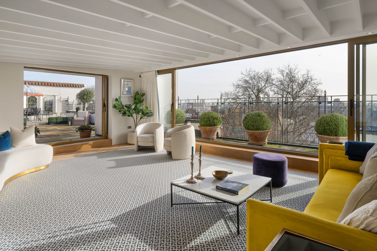 Images of the penthouse and garden at Campden House