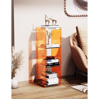orange acrylic bookshelf