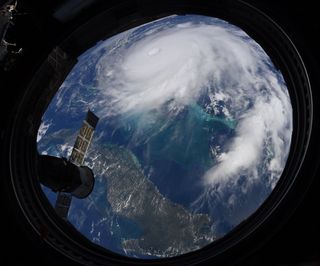 NASA astronaut Christina Koch of the Expedition 60 crew snapped this photo, one in a series, from the International Space Station on Sept. 2, 2019 as the storm battered the northern Bahamas.