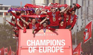 Liverpool celebrate their 2019 Champions League success