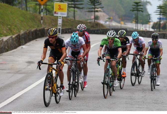 Jacques Janse van Rensburg leads the tete de la course up Genting Highlands