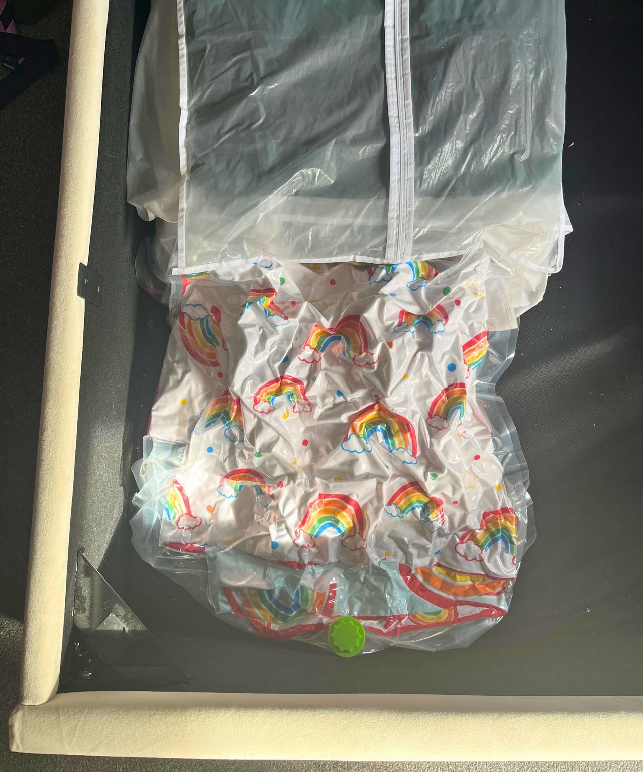 vacuum sealed bedding in ottoman bed