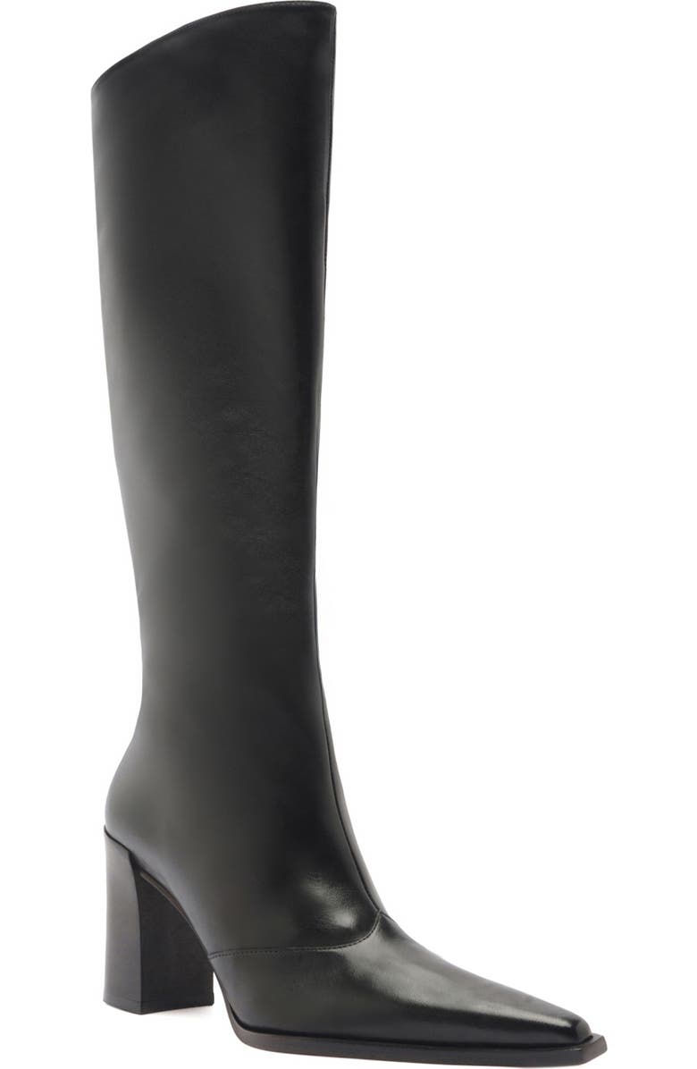 Raffaela Up Block Pointed Toe Knee High Boot