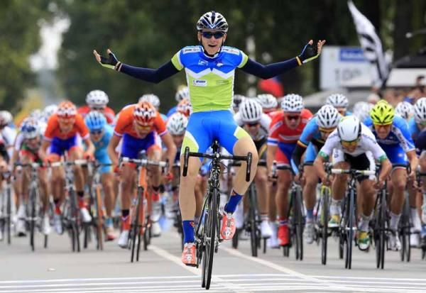 Matej Mohoric (Slovenia) can't believe he's won the junior men's title