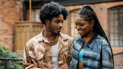 Characters Bosco and Vita talking to one another in BBC drama Champion