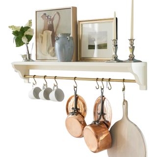 White and gold hook rack