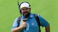 Colt Knost seen on-course reporting during a PGA Tour event