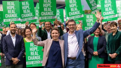 The Green Party launch their 2024 general election manifesto at Hove cricket ground 