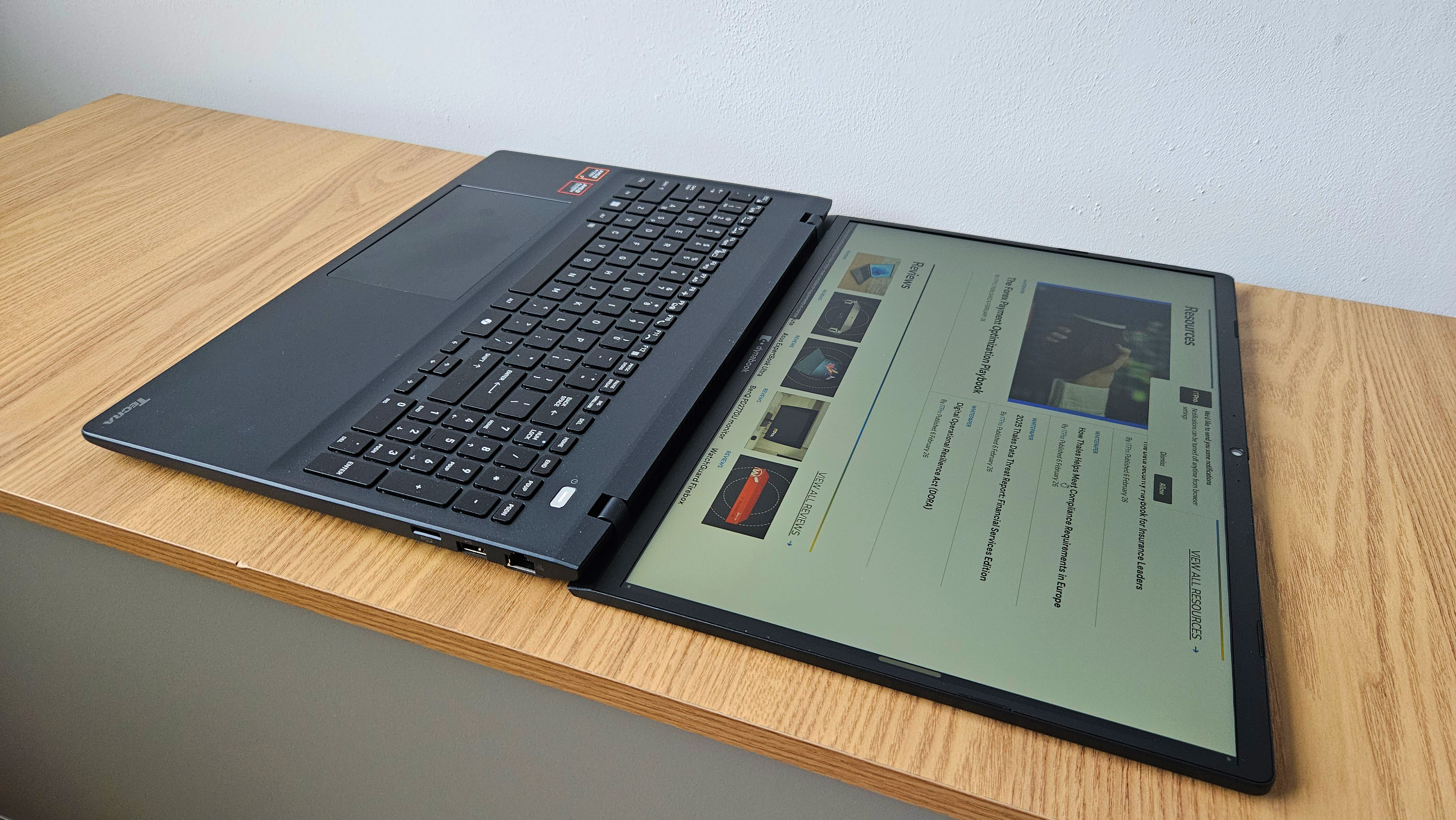 The Dynabook Tecra A65 M on a desk