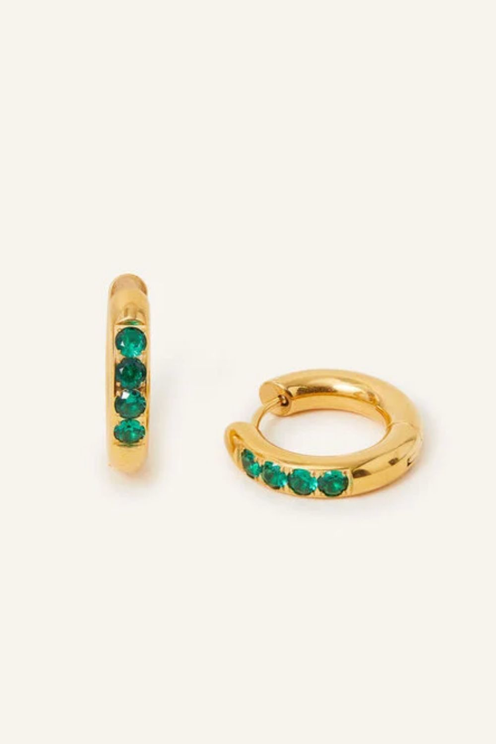 Accessorize Stainless Steel Gem Inlay Hoops