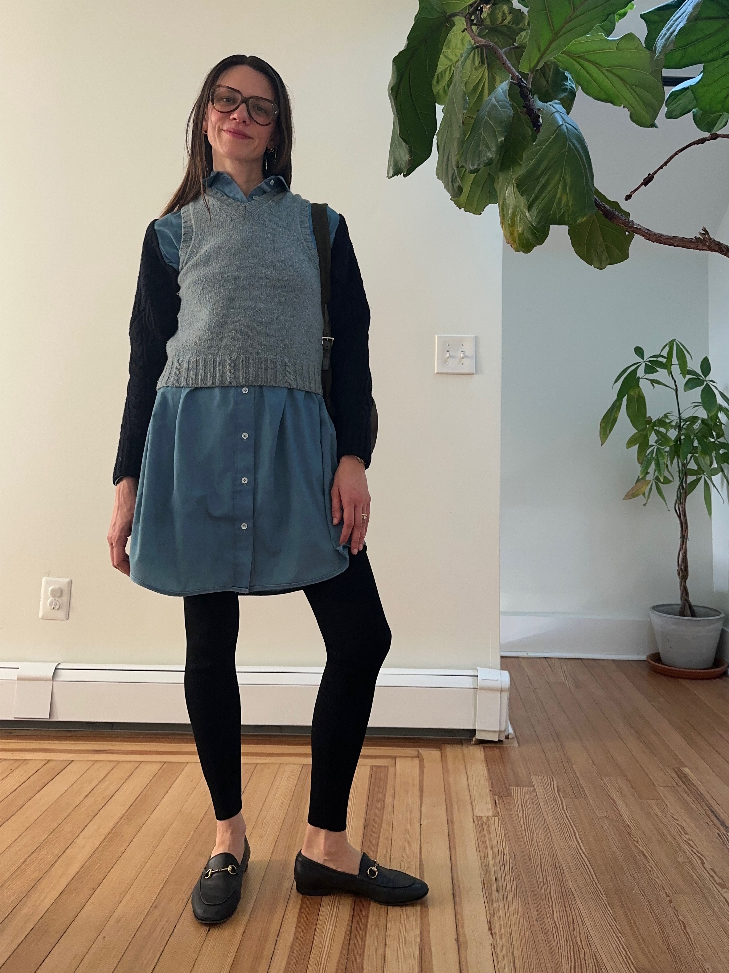 Julia Gall wearing a work outfit