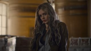 Samara Weaving looking skeptical in Eenie Meanie