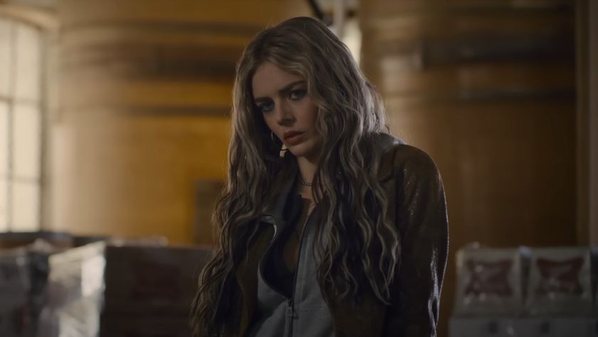 Samara Weaving looking skeptical in Eenie Meanie