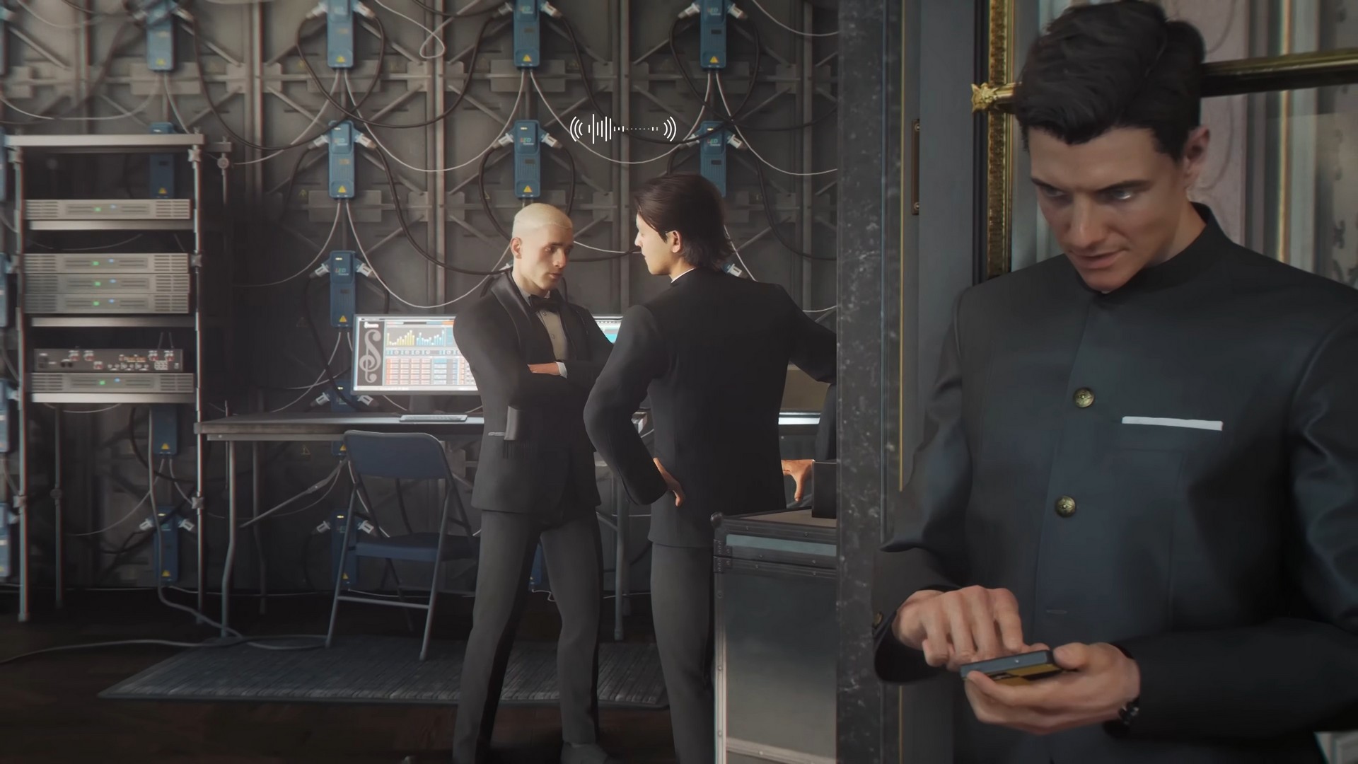 James Bond in 007 First Light eavesdrops on guards while on his phone
