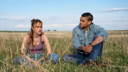 (from left) Kenna (Maika Monroe) and Ledger (Tyriq Withers) in "Reminders of Him" film (2026)