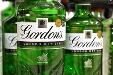 Diageo plc Gordon's London Dry Gin are displayed for sale