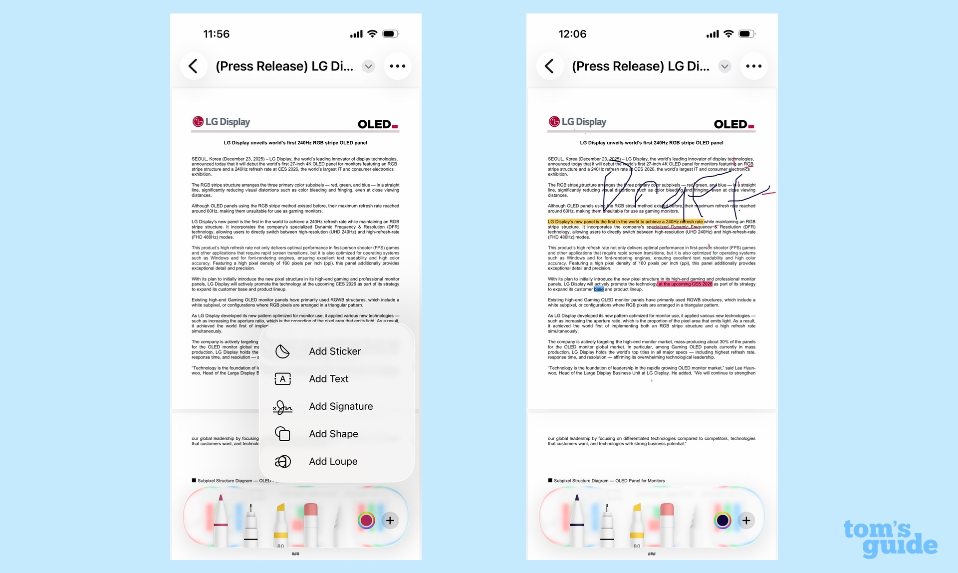 using markup tools in preview on the iPhone