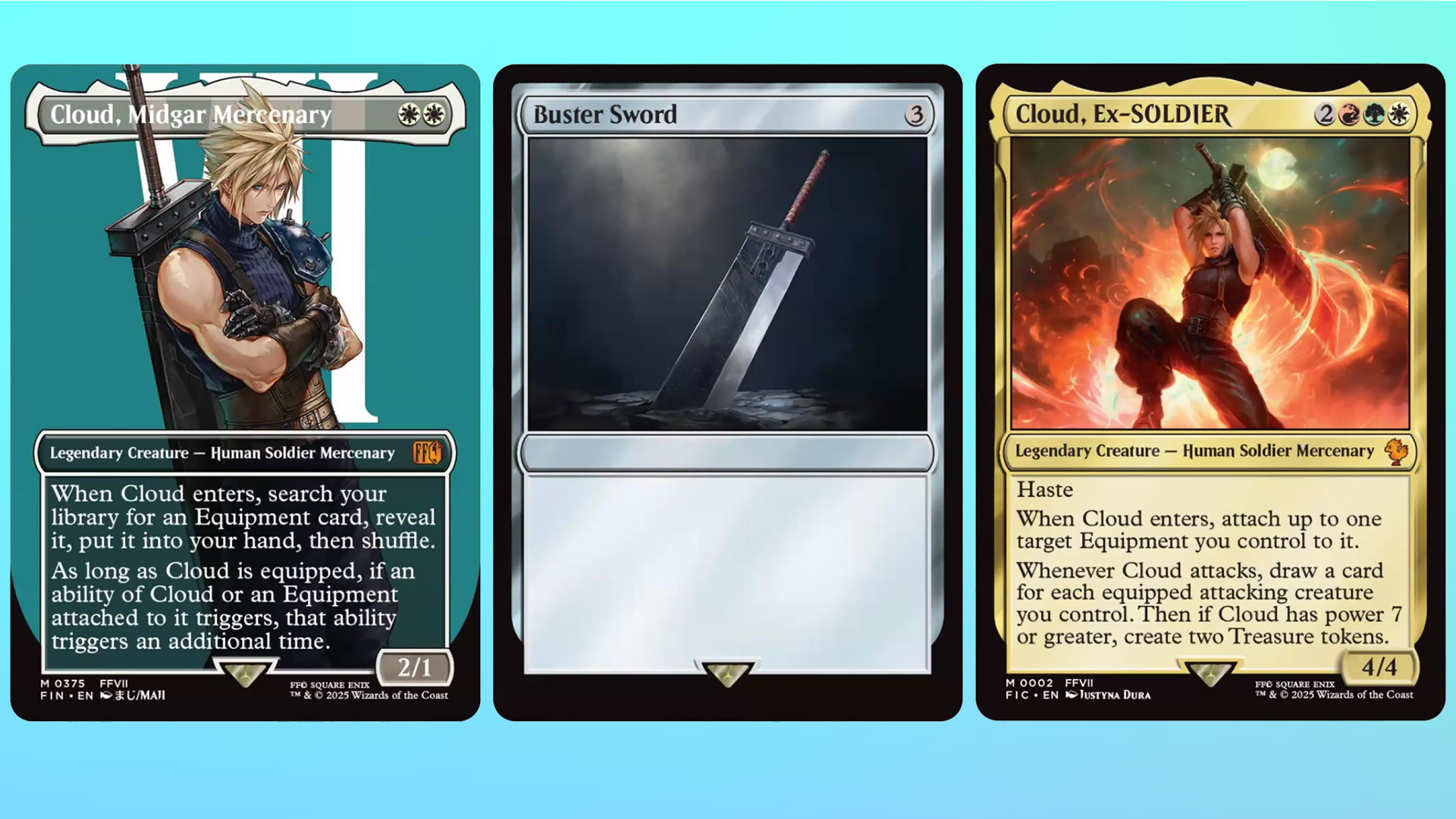 Magic the Gathering cards featuring Final Fantasy characters