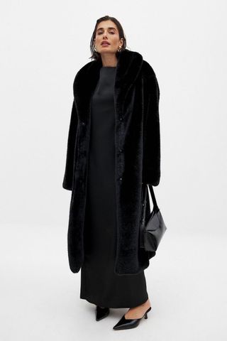 NA-KD Faux Fur Maxi Coat