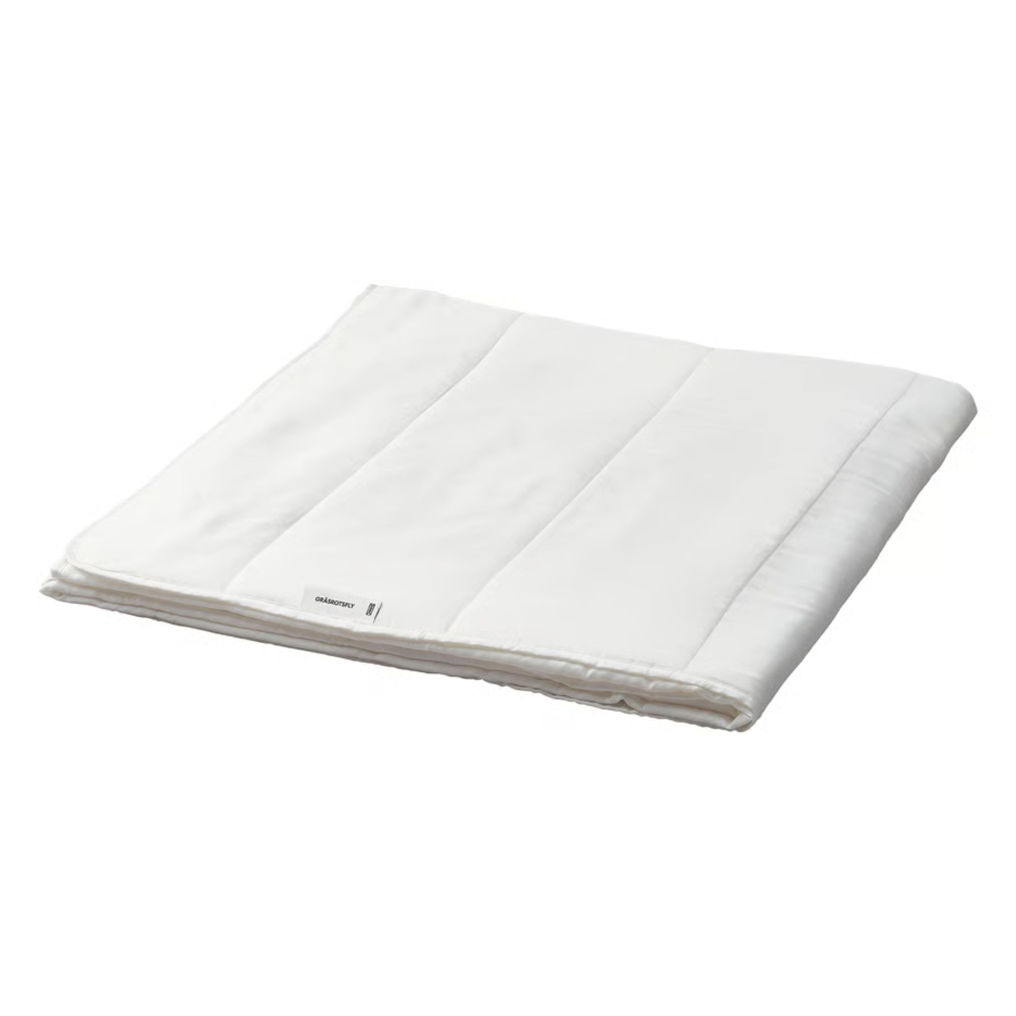 A white, folded IKEA GR&amp;Auml;SROTSFLY Cool Duvet insert