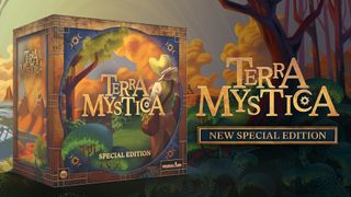 Terra Mystica Special Edition box on a colorful, wooded background with the logo on the right-hand side