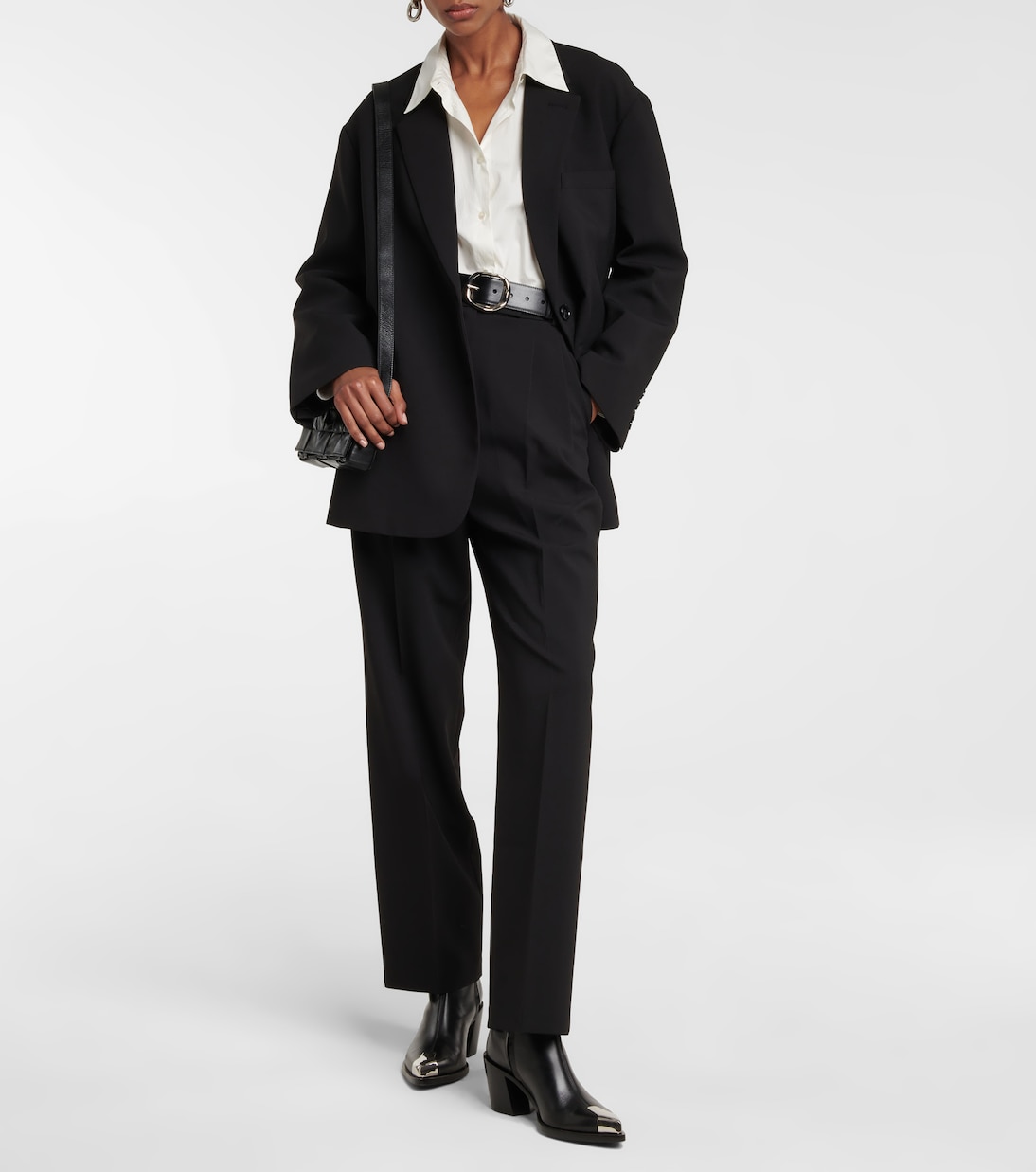 Bea Twill Blazer in Black - the Frankie Shop