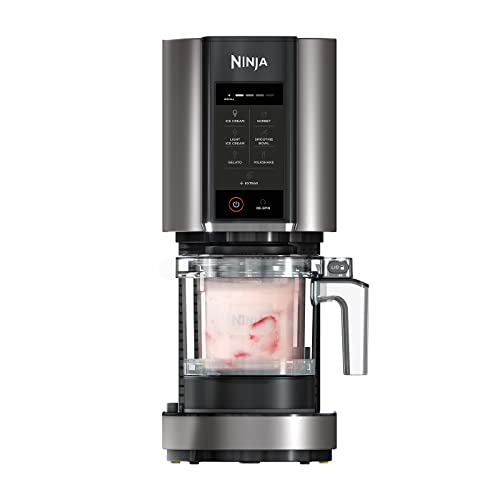Ninja Creami Ice Cream Maker &amp;amp; Frozen Dessert Maker With 3 Tubs, 7 Programs, Makes Ice Cream, Gelato, Sorbet, Smoothie Bowl, Milkshakes and More, Black/silver, Makes 1.4l of Ice Cream, Nc300uk