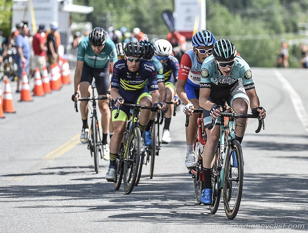 Nickolas Zukowsky (Floyd's Pro Cycling) with Adam Jamieson (Toronto Velodrome Club) and Ryan Roth (X Speed United Continental)