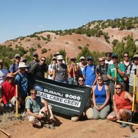 An International Mountain Bike Association (IMBA) Trail Care Crew visit
