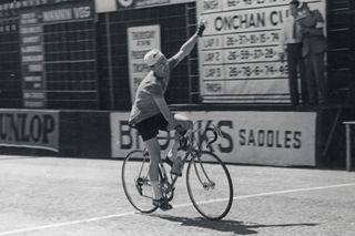 Graham celebrates winning the John Onchan Cup in 1958. Photo: CW Archive