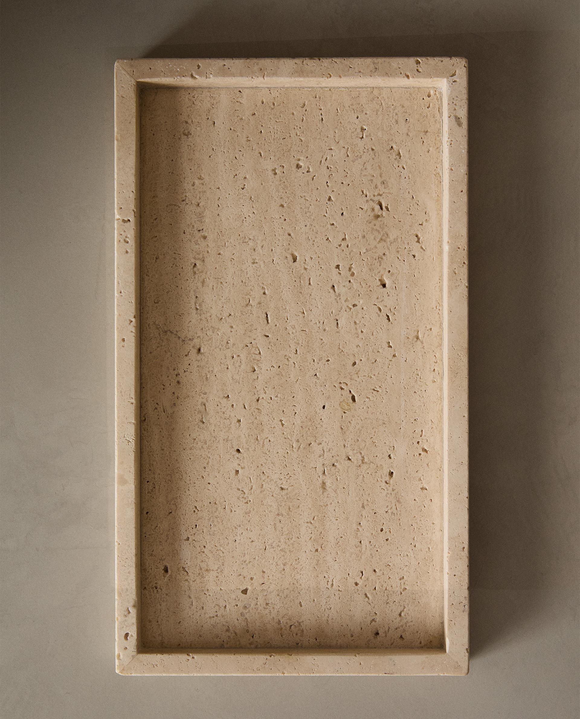 Beige Marble Bathroom Tray