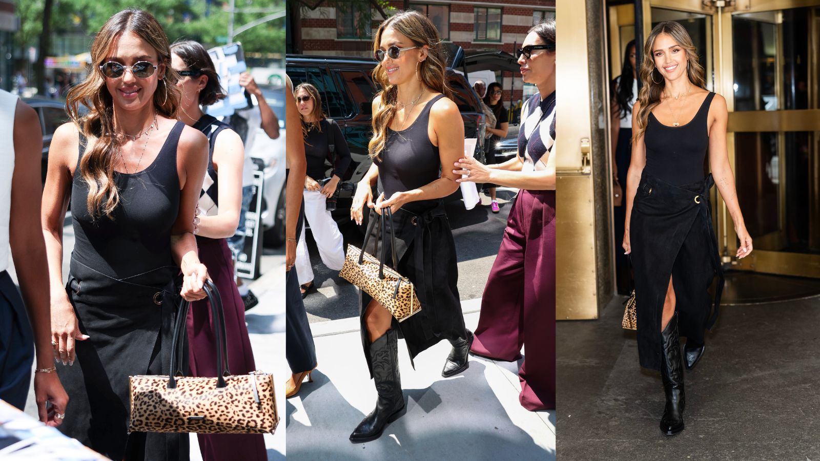 Jessica Alba in all black outfit